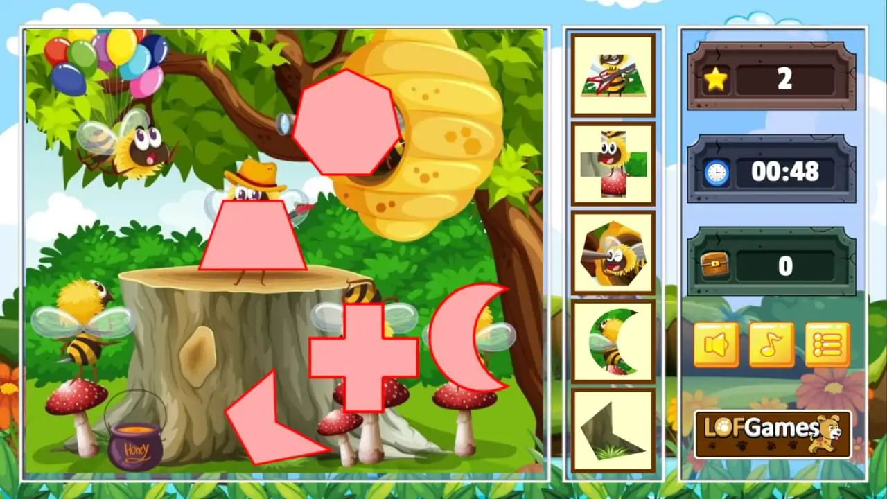 Image Shapes Jigsaw Insects